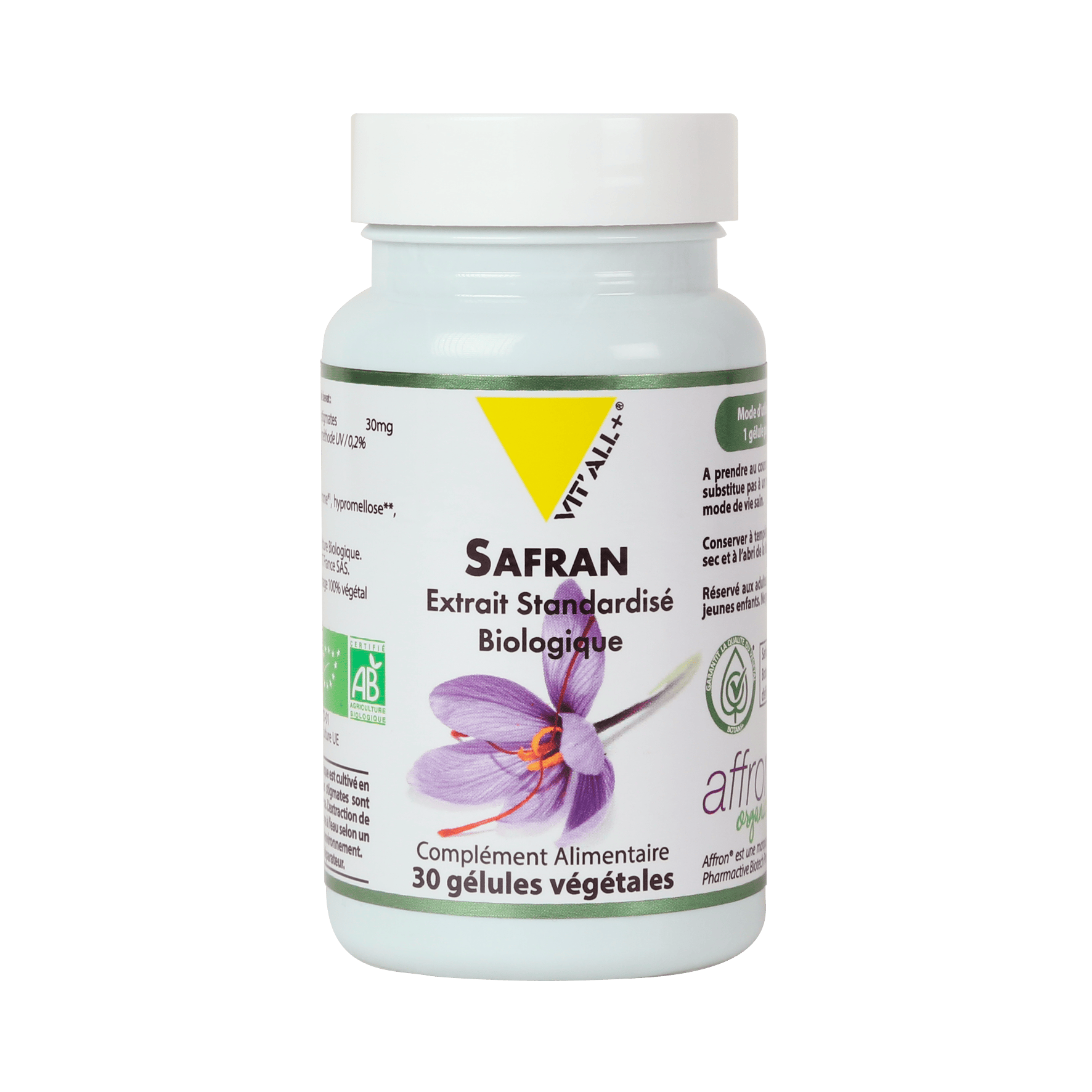 VIT'ALL+ ORGANIC SAFFRON standardised extract Botani+ validated
